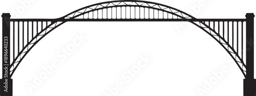 bridge arch span over river silhouette engineering icon