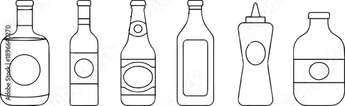 bottle label mockup templates set for product packaging design