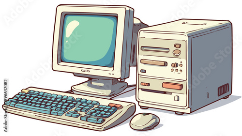 Creative Vector Art of Desktop Computer Clipart for Professional Design Projects