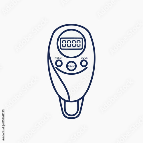 Pedestrian Pedometer Step Counter Outline Vector Icon