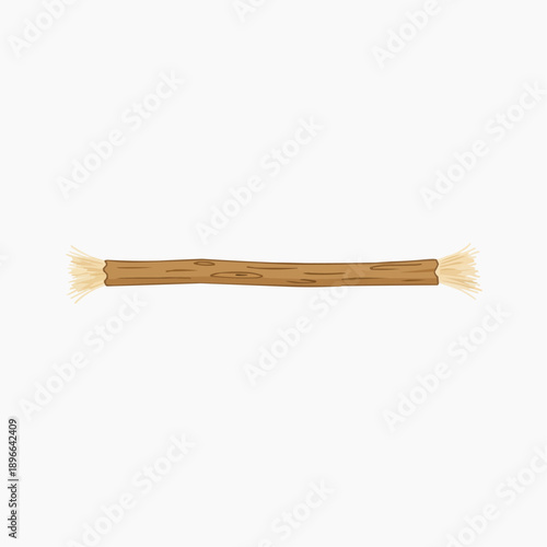 Traditional Miswak chewing stick for natural oral hygiene on white background