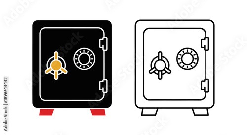 Safe security lock combination box icon Vector