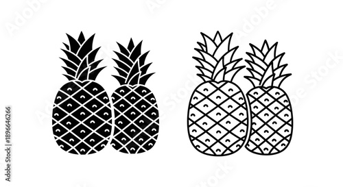 Pineapple illustration tropical fruit vector design Vector
