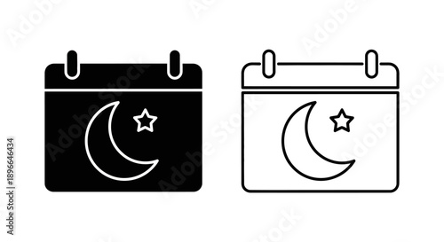 Islamic calendar moon star symbols Vector