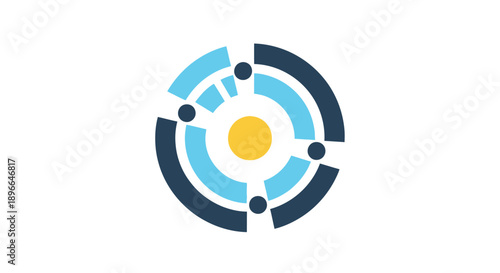 Vibrant Circular Business Target Icon Design.