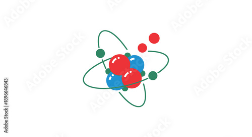 Colorful Atomic Structure Model Diagram.
