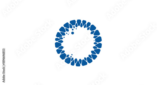 Blue circular puzzle pieces fit together.