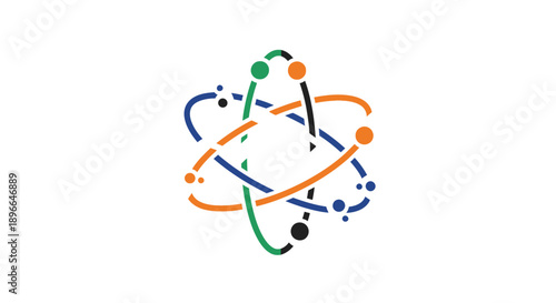 Colorful atomic structure model diagram.