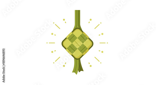 Green Bamboo Shoot with Leaves.