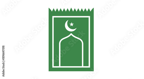 Green Islamic Mosque Symbol Logo Design.