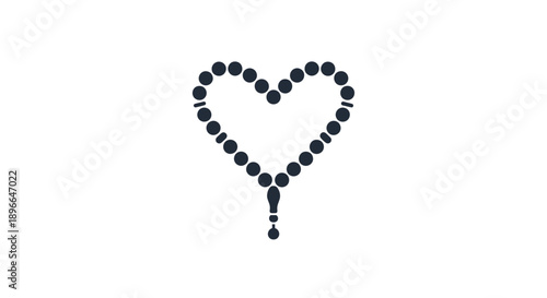 Black beads in heart shape.