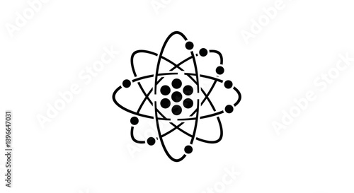 Detailed Atomic Structure Diagram Symbol.