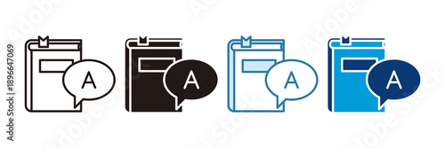 Language Study Icon Set Multiple Style Collection