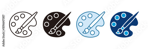 Art Class Icon Set Multiple Style Collection