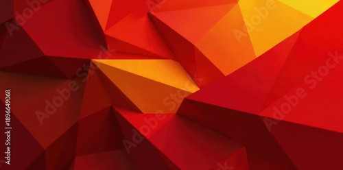 Intricate red and yellow angular shapes, vibrant contrast , abstract art, style, vibrant