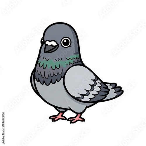 Cartoon Pigeon Bird Animal Illustration.