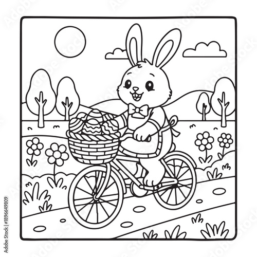 EASTER COLORING BOOK for KIDS, Easter Coloring Book For Kids, coloring page, bold and easy. line art, vector art,  Easter Coloring Kdp