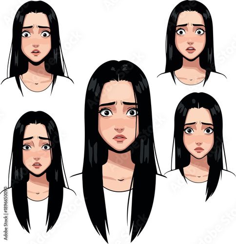 Pixel Art Sad Girl Emotions White T Shirt Isolated