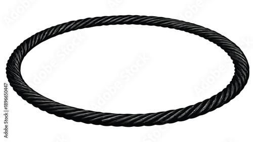 Circular Rope Frame Black Silhouette Vector Art and Illustration