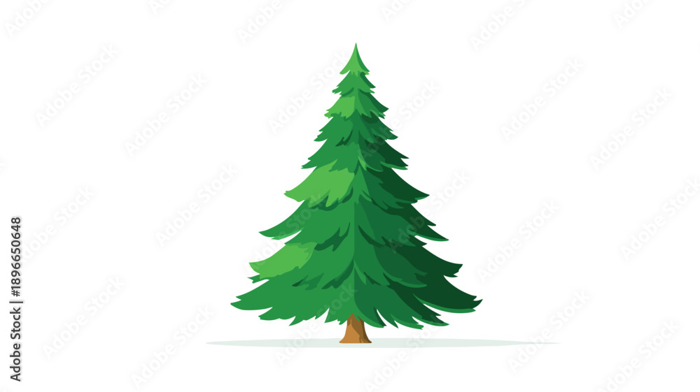 Obraz premium Green Christmas Tree Icon Clipart Vector Art & Illustration for Festive Designs