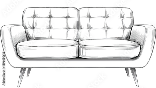 Modern Sofa Design Concept Vector Art and Illustration