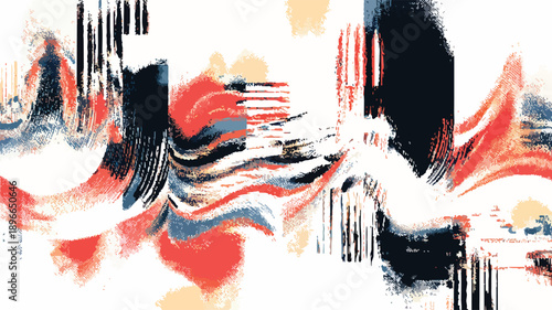 Abstract Grungy Glitch Forms Vector Art