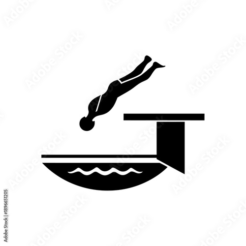 Person performing backflip on diving board illustration vector graphic
