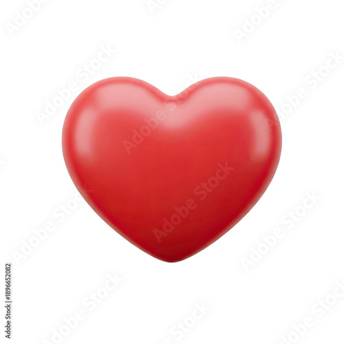 Realistic Red Heart Shape with Glowing Outline on Red Gradient Background
