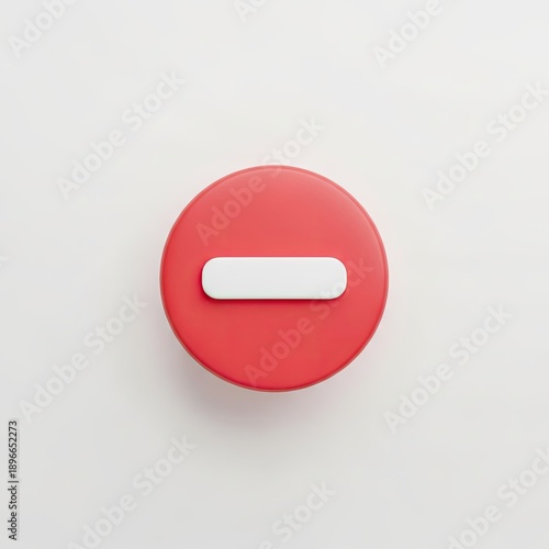 Red circle with white horizontal bar symbolizing prohibition or denial against a plain background