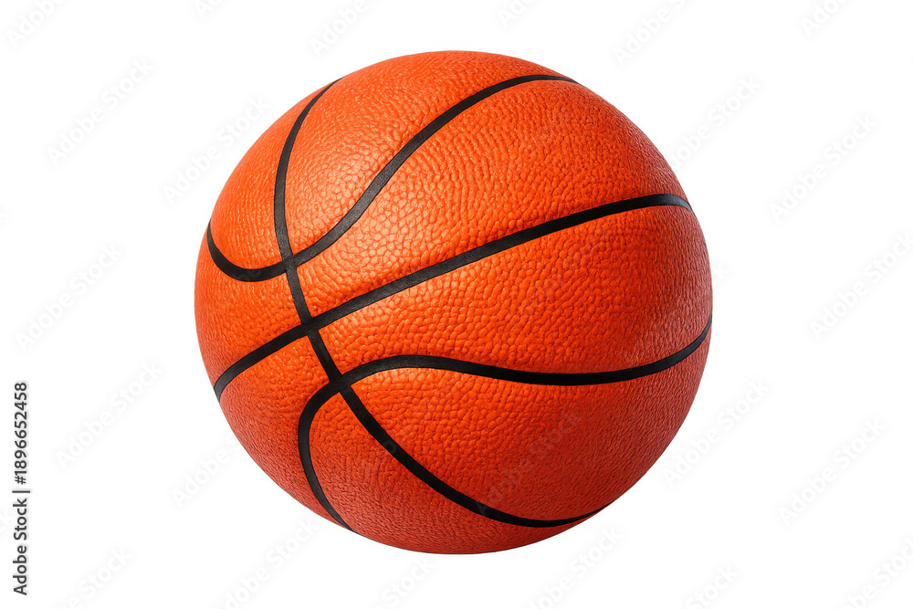 Fototapeta premium Basketball ball with orange pebbled texture and black stripes