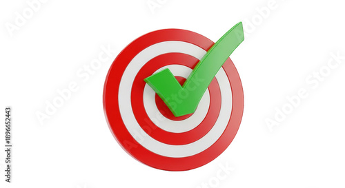 Free Download Target Achieved: A bullseye target with a vibrant green checkmark, symbolizing success, accuracy, and achieving the intended goals. - GFXLoad