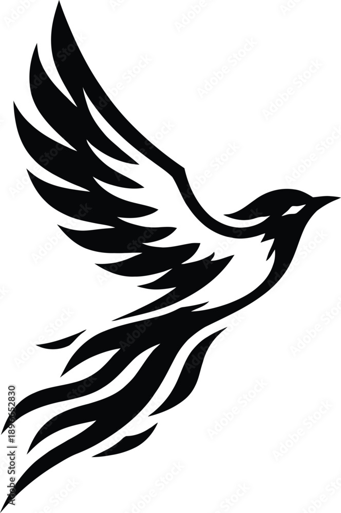Fototapeta premium Flying Bird Abstract Silhouette Logo Vector