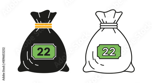 Money bags financial wealth cash coins 22 Vector