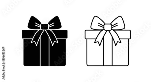 Black and white gift boxes with bows Vector