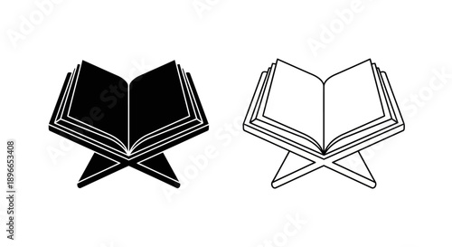 Islamic quran book icon religious symbol design Vector