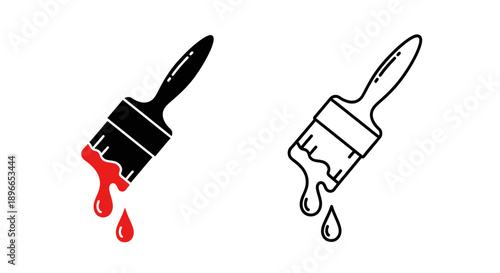 Paint brush illustration dripping paint art design Vector