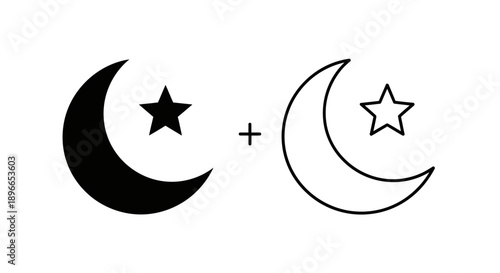 Moon star symbol design vector illustration Vector