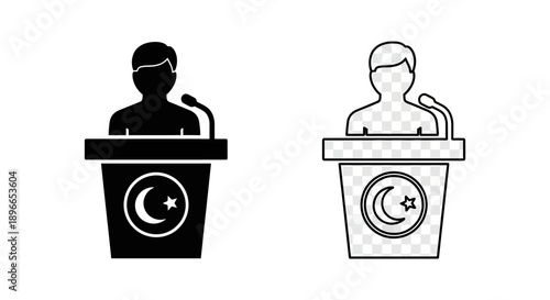 Islamic conference speaker podium symbol Vector