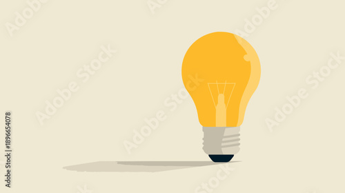 Illustration featuring a bright yellow lightbulb casting a shadow against a neutral background