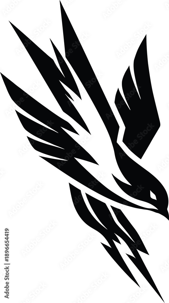 Obraz premium Flying Bird Abstract Silhouette