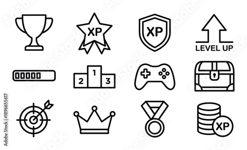 Building twin vector icon design with two skyscrapers outline graphic symbol isolated on background.