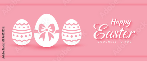Vector Happy Easter Day Banner Design Background