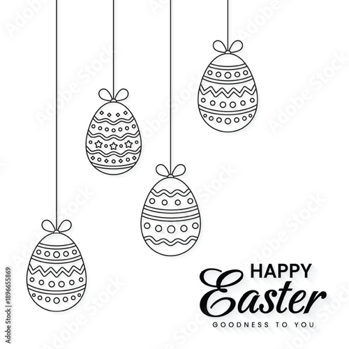 Vector Happy Easter Day Design Background