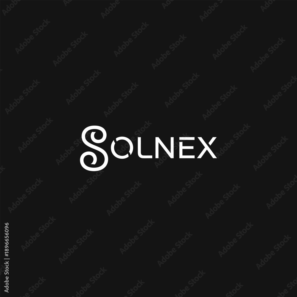 Fototapeta premium SOLNEX Wordmark Logo on Dark Background