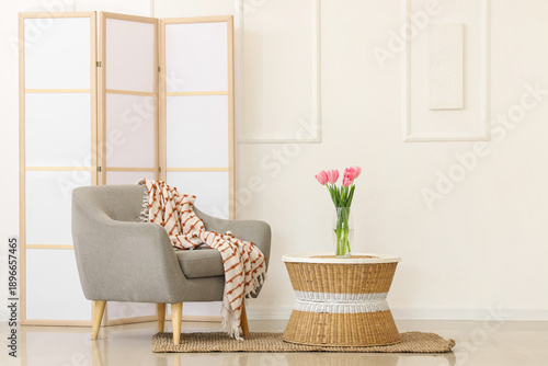 Interior of light living ro...