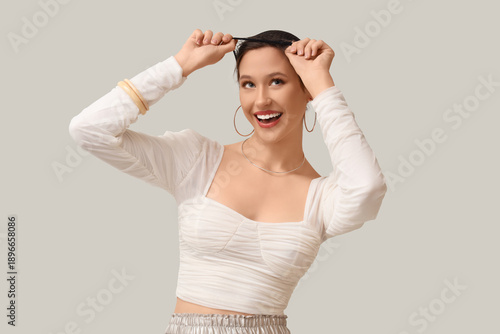 Beautiful young woman in wi...