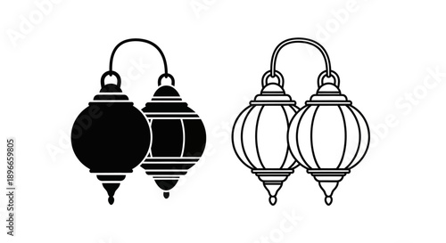Christmas ornaments black white holiday decorations Vector