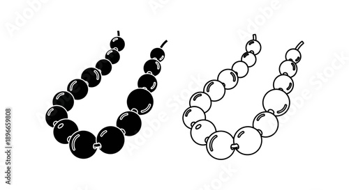 Black and white beaded necklaces Vector