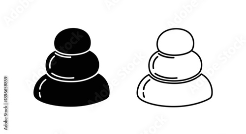 Black and white stacked stones meditation symbol Vector