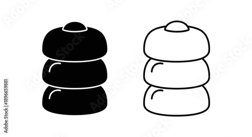 Black and white stacked stones meditation symbols Vector